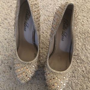 Gold stud heels